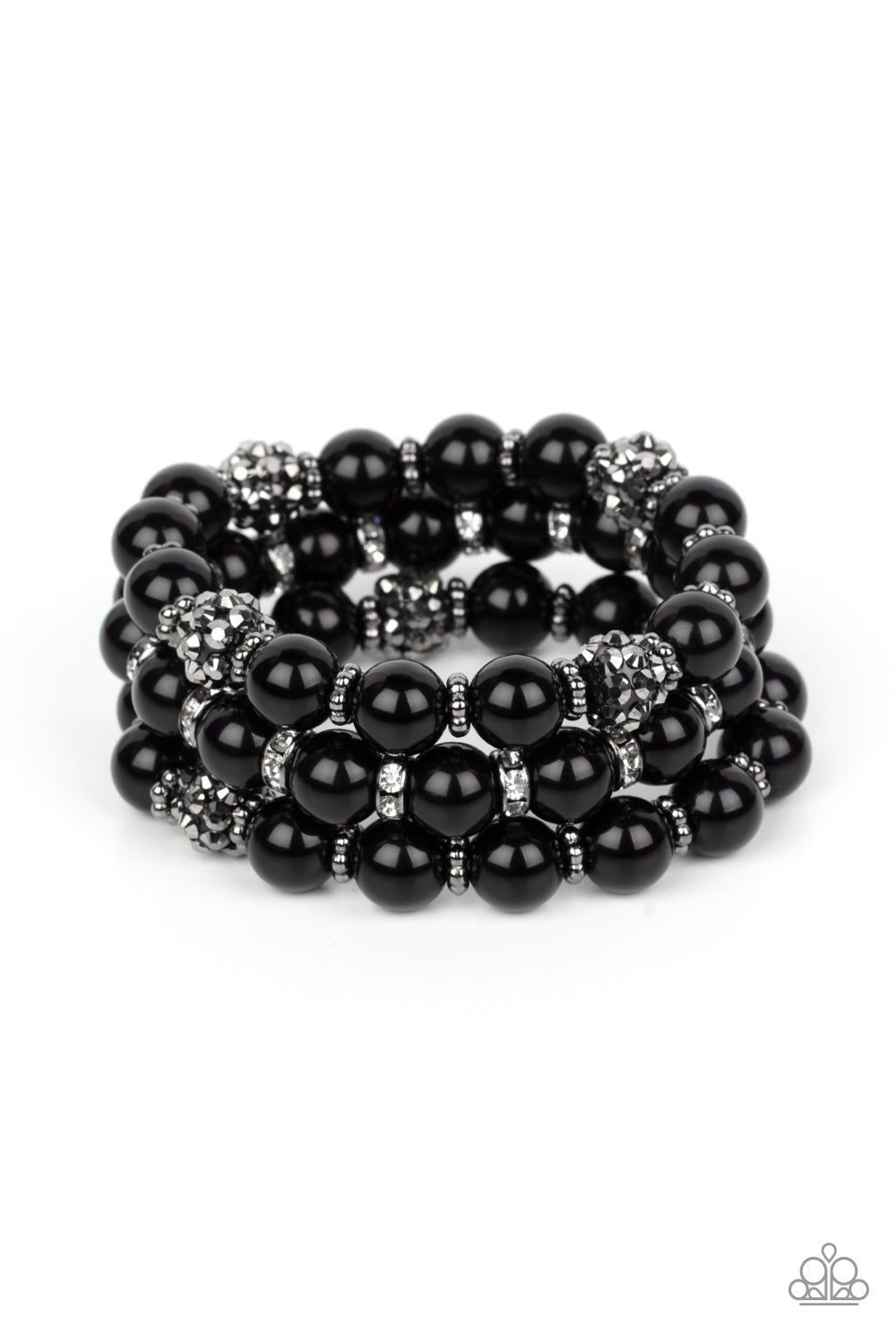 Poshly Packing - Black Stretchy Bracelet Paparazzi Accessories
