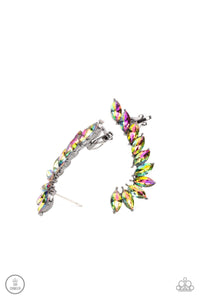 Ear Crawler,gunmetal,oil spill,Stargazer Glamour Multi Earrings
