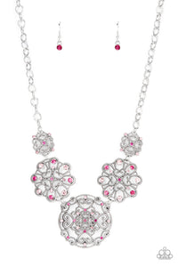 autopostr_pinterest_58290,Hearts,Pink,Rhinestones,Short Necklace,Royally Romantic - Pink Rhinestone Necklace