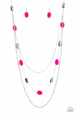 Barefoot and Beachbound - Pink Necklace Paparazzi Accessories