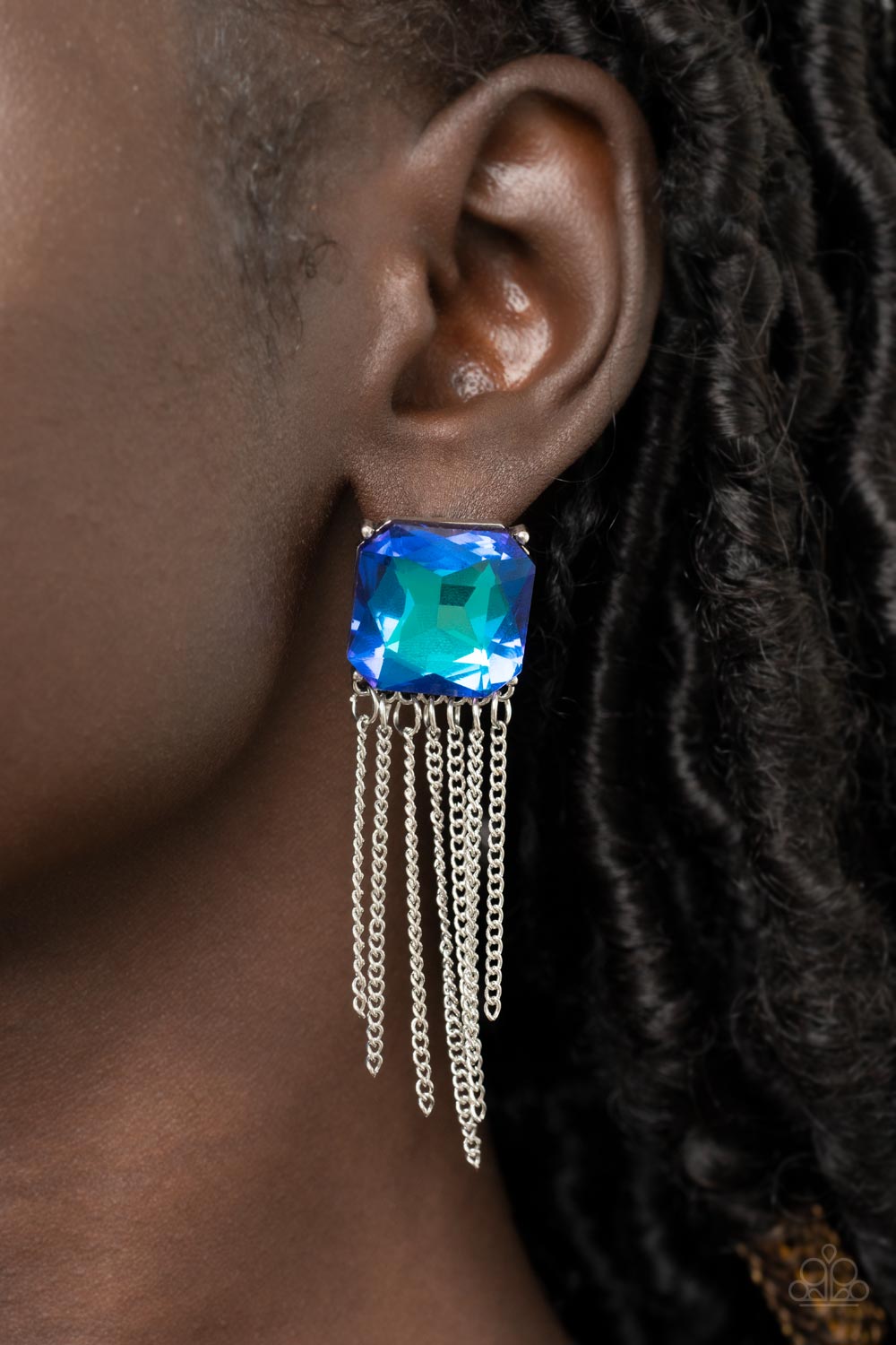 Supernova Novelty - Blue Rhinestone Post Earrings Paparazzi Accessories