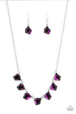 Experimental Edge - Purple Rhinestone Necklace Paparazzi Accessories