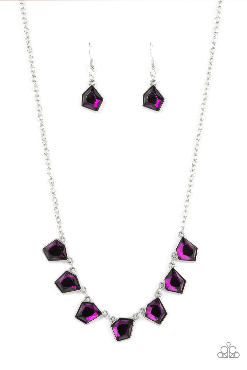 Experimental Edge - Purple Rhinestone Necklace Paparazzi Accessories