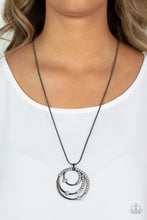 Load image into Gallery viewer, Ecliptic Elegance - Black Gunmetal Rhinestone Necklace Paparazzi Accessories