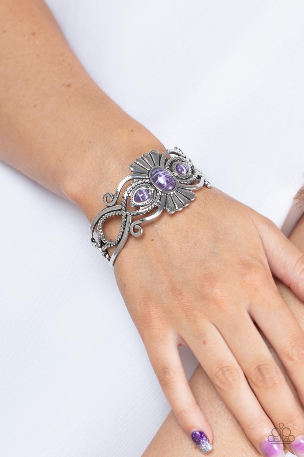 Rural Rumination - Purple Cuff Bracelet Paparazzi Accessories