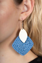 Load image into Gallery viewer, Sabbatical WEAVE - Blue Wood Wicker Earrings Paparazzi Accessories