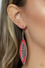 Load image into Gallery viewer, Leather Lagoon - Red Earrings Paparazzi Accessories