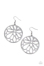 Load image into Gallery viewer, Glowing Glades - Silver Floral Earrings Paparazzi Accessories