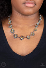 Load image into Gallery viewer, Get Up and GROW - Yellow Rhinestone Floral Choker Necklace Paparazzi Accessories