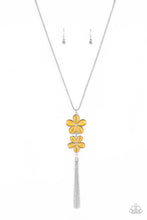 Load image into Gallery viewer, Perennial Powerhouse - Yellow Cat&#39;s Eye Floral Necklaces Paparazzi Accessories
