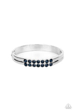 Load image into Gallery viewer, Doubled Down Dazzle - Blue Rhinestone Hinge Bracelet Paparazzi Accessories