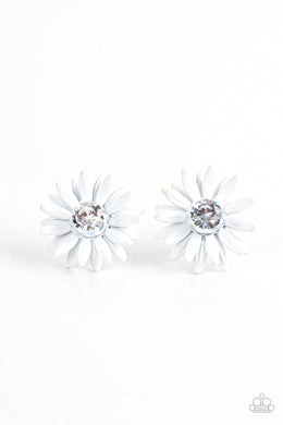 Sunshiny DAIS-y - White Post Earrings Paparazzi Accessories