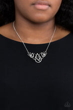 Load image into Gallery viewer, Thunderstruck Teardrops - White Rhinestone Necklace Paparazzi Accessories