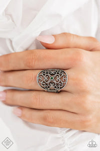 green,hearts,rhinestones,wide back,Imperial Icon Green Ring