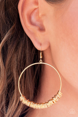Retro Ringleader Gold Earrings Paparazzi Accessories