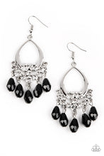 Load image into Gallery viewer, Famous Fashionista - Black Rhinestone Earrings Paparazzi Acessories