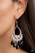 Load image into Gallery viewer, Famous Fashionista - Black Rhinestone Earrings Paparazzi Acessories