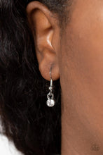 Load image into Gallery viewer, Too Good to BEAM True - White Cat&#39;s Eye Rhinestone Necklace Paparazzi Accessories