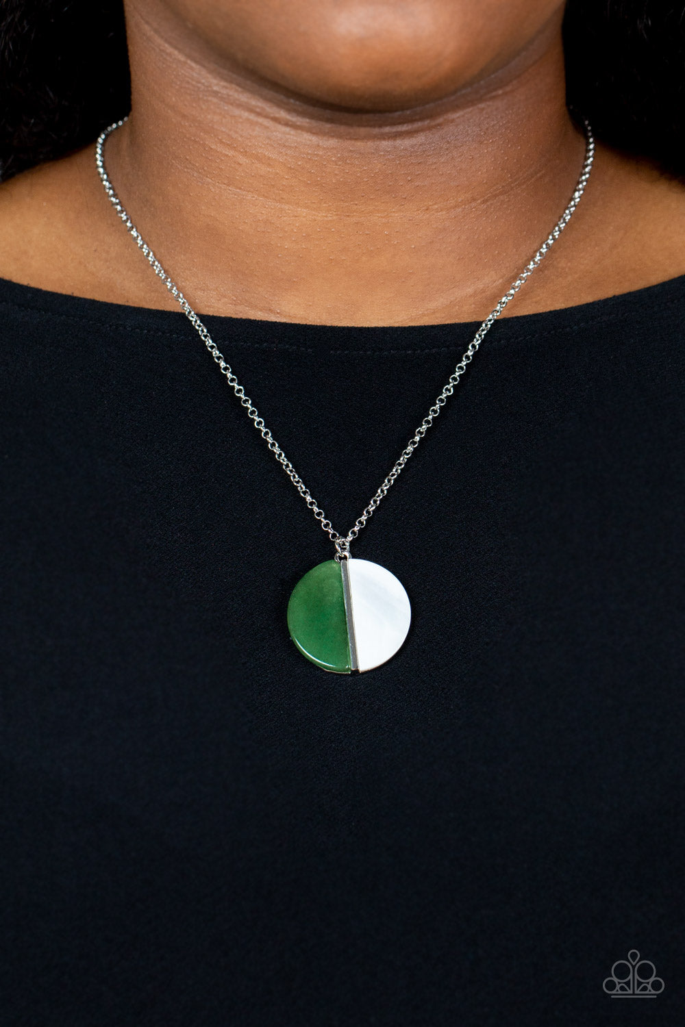 Elegantly Eclipsed - Green Necklace Paparazzi Accessories