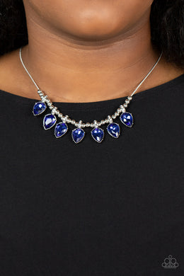 Crown Jewel Couture - Blue Rhinestone Necklace Paparazzi Accessories