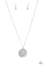 Load image into Gallery viewer, Oceanic Eclipse - Silver Shell Rhinestone Necklace Paparazzi Accessories