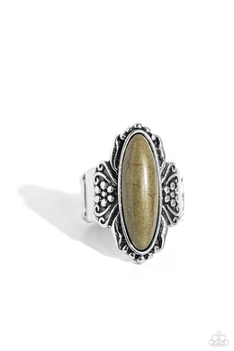 Dreamy Desertscape - Green Stone Ring