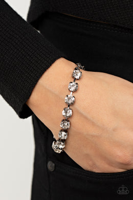 A-Lister Afterglow - Black Gunmetal Rhinestone Bracelet Paparazzi Accessories