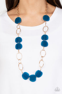 Posh Promenade - Blue Necklace Paparazzi Accessories