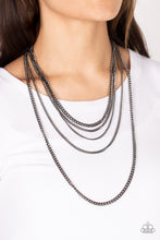 Load image into Gallery viewer, Top of the Food Chain - Black Gunmetal Necklace Paparazzi Accessories