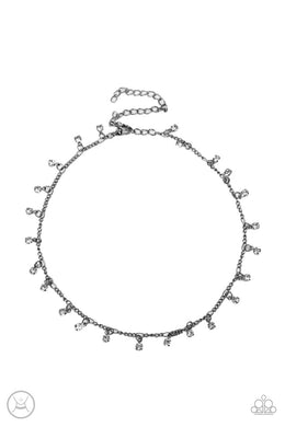 Bringing SPARKLE Back - Black Gunmetal Rhinestone Choker Necklace Paparazzi Accessories