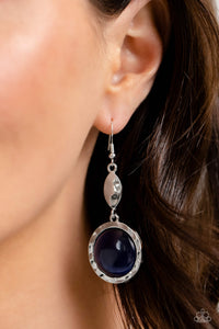 blue,cat's eye,fishhook,Magically Magnificent - Blue Cat's Eye Earrings