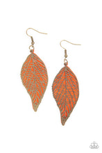 Load image into Gallery viewer, Leafy Luxury - Orange Earrings Paparazzi Accessories