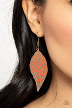 Load image into Gallery viewer, Leafy Luxury - Orange Earrings Paparazzi Accessories