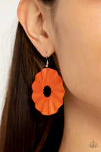 Load image into Gallery viewer, Fan the Breeze - Orange Earrings Paparazzi Accessories