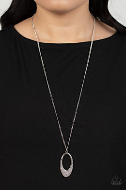 Dip Into Dazzle - White Rhinestone Necklace Paparazzi Accessories