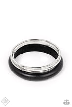 Load image into Gallery viewer, Adventurous Attitude - Black Bangle Bracelets Paparazzi Accessories