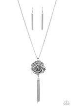 Load image into Gallery viewer, Rosy Redux - Silver Rose Necklace Paparazzi Accessories