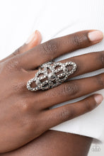 Load image into Gallery viewer, Futuristic Free Spirit - Silver Hematite Rhinestone Ring Paparazzi Accessories