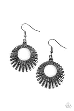 Load image into Gallery viewer, Rebel Resplendence - Black Gunmetal Hematite Rhinestone Earrings Paparazzi Accessories