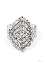 Load image into Gallery viewer, Plead GLITZY - Silver Hematite Rhinestone Ring Paparazzi Accessories