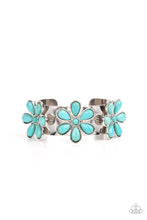 Load image into Gallery viewer, Desert Flower Patch - Blue Stone Cuff Bracelet Paparazzi Accessories