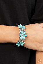 Load image into Gallery viewer, Desert Flower Patch - Blue Stone Cuff Bracelet Paparazzi Accessories