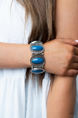 Eastern Escapade - Blue Stretchy Bracelet Paparazzi Accessories