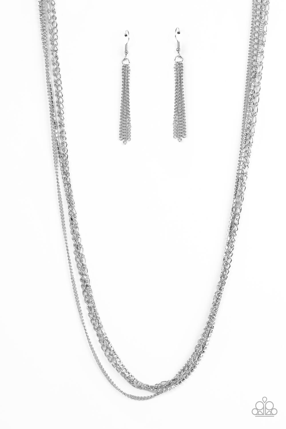 Undauntingly Urban - White Rhinestone Necklace Paparazzi Accessories