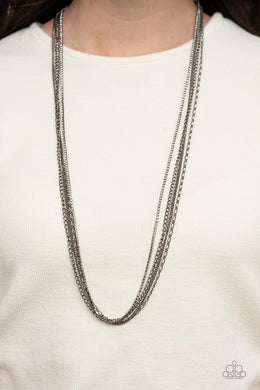 Undauntingly Urban - Black Gunmetal Necklace Paparazzi Accessories