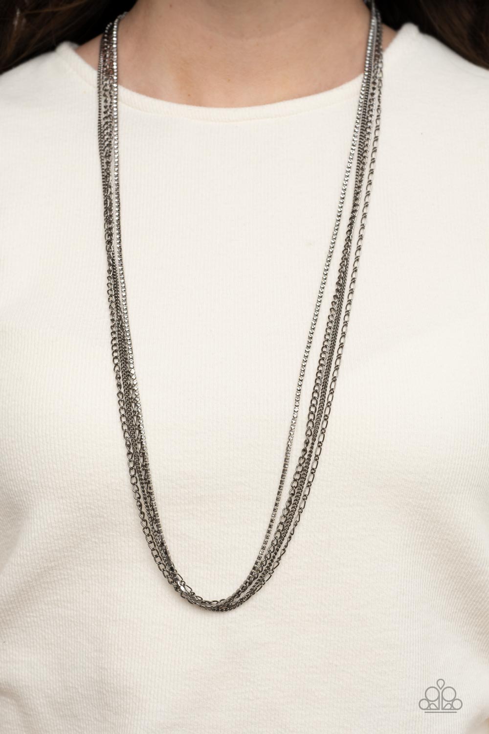 Undauntingly Urban - Black Gunmetal Necklace Paparazzi Accessories