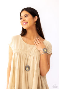 floral,long necklace,yellow,Mojave Mirage - Yellow Floral Necklace