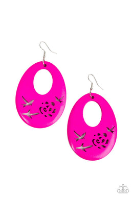 Home TWEET Home - Pink Wooden Earrings Paparazzi Accessories