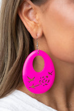 Load image into Gallery viewer, Home TWEET Home - Pink Wooden Earrings Paparazzi Accessories