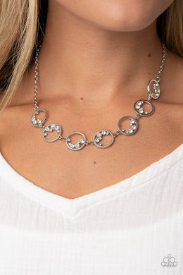 Blissfully Bubbly - White Rhinestone Necklace Paparazzi Accessories